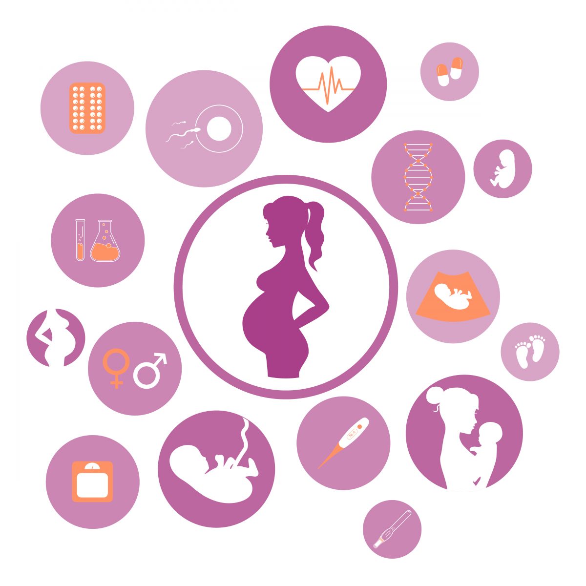 pregnancy vector icons medicine fertility icon childbirth newborn illustrations disease illustration clip kidney care birth lupus remission motherhood infographics line